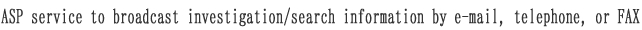 ASP service to broadcast investigation/search information by e-mail, telephone, or FAX