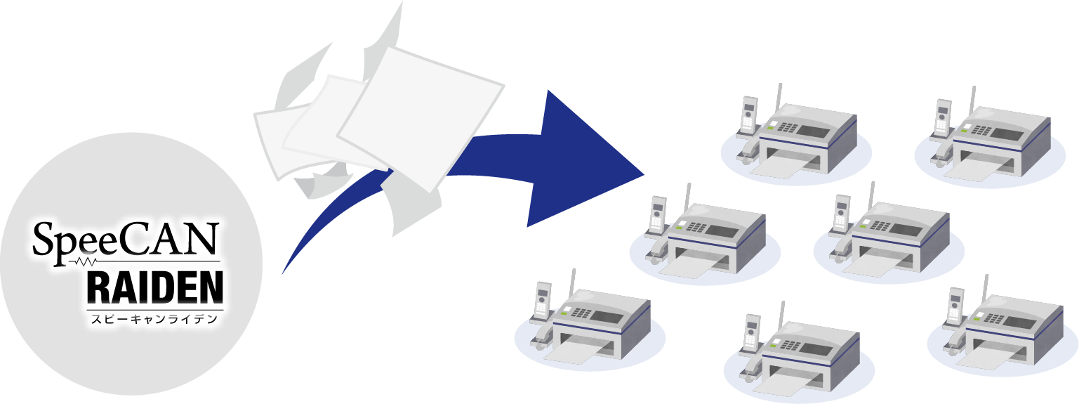 登録番号への一斉FAX送信